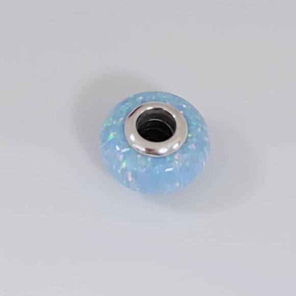 Pandora Opalescent Ocean Blue Charm with Lab-Created Opal Murano Glass Charm - Picture 2 of 4